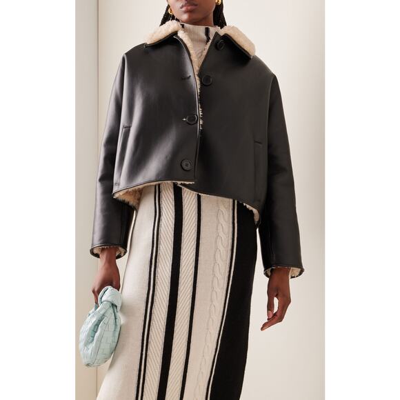 Stand Studio Amelie Cropped Faux-Leather Jacket - S